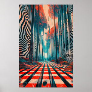 Poster de logotipo de padrão geométrico abstrato