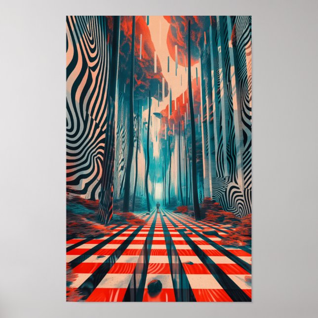 Poster de logotipo de padrão geométrico abstrato (Frente)