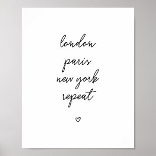 poster de "London Paris New York Repeat"   Rosa 8x
