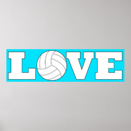 Poster de Longa Horizontal do LOVE de Volleybal de
