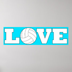 Poster de Longa Horizontal do LOVE de Volleybal de