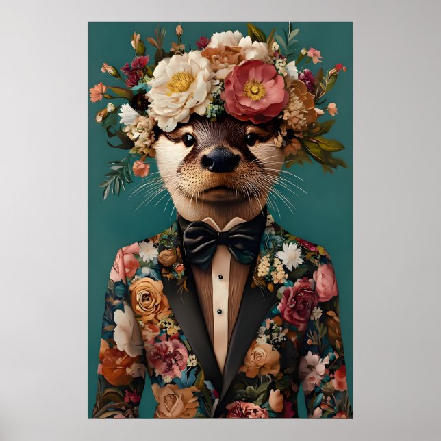 Poster de Lontra de Terno, Retrato de Lontra, Óleo (Frente)