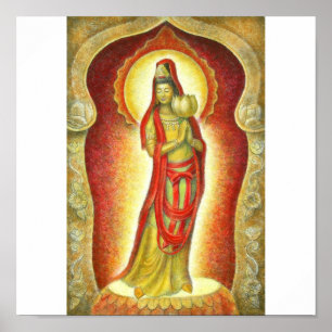 Poster de Lotus de Kuan Yin da deusa