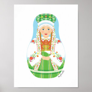Poster de Łowicz Pole Bride Matryoshka