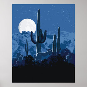 Poster de Lua Coyote de 20" x 16"