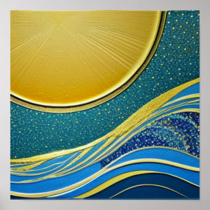 Poster de Lua e Ondas