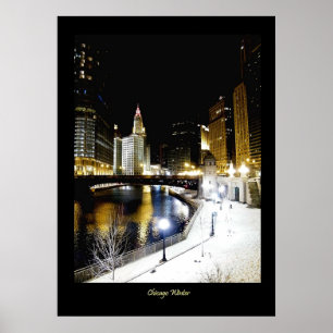 Poster de luxe do inverno de Chicago