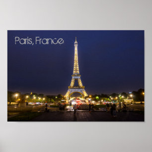 Poster de Luzes Noturnas em Torre Paris Eiffel