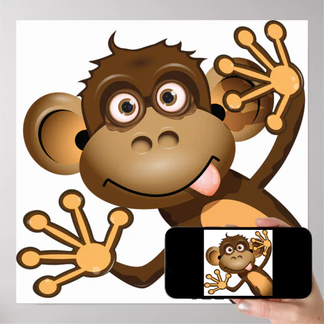 Poster Macaco Engraçado Chimp Memórias com Ditos Engraçad