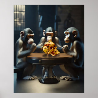 Poster de macacos curiosos