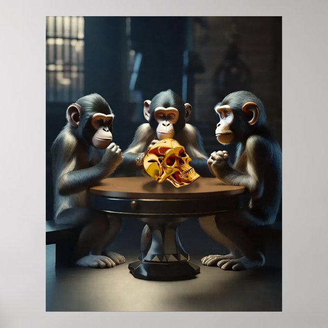 Poster de macacos curiosos (Frente)