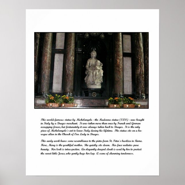 Poster de Madonna e Criança de Michelangelo (Frente)