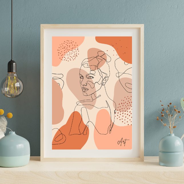 Poster de Mão-de-Arte de Linha Abstrato Minimalist (Criador carregado)