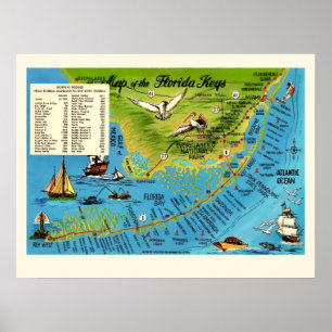 Poster de Mapa Colorido da Flórida 18x24