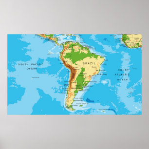 Poster de Mapa da América do Sul