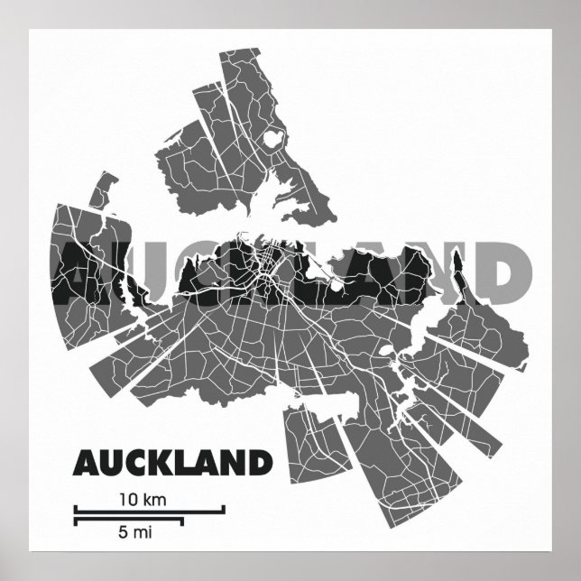 Poster de Mapa de Auckland (Frente)
