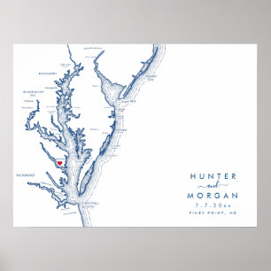 Pôster de Mapa de Casamento Moderno para Livro de