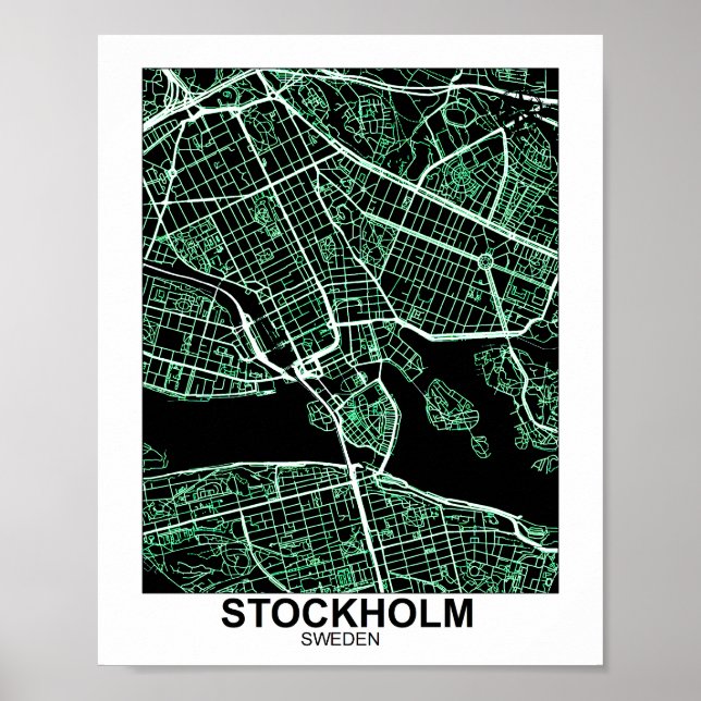 Poster de Mapa de Estocolmo (Frente)