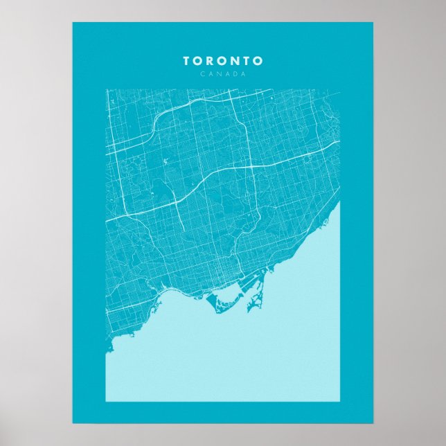 Poster de Mapa de Toronto Light Blue City (Frente)