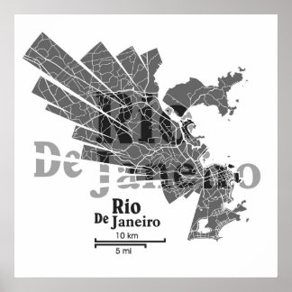 Poster de Mapa do Rio de Janeiro