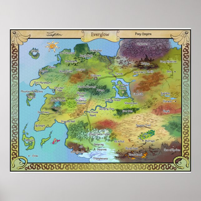 Poster de Mapa Everglow do Ponyfinder (Frente)