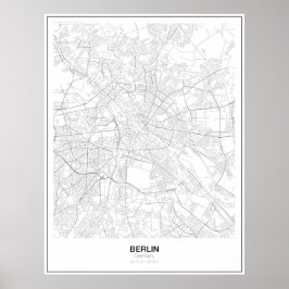 Poster de Mapa Minimalista de Berlim, Alemanha (Es