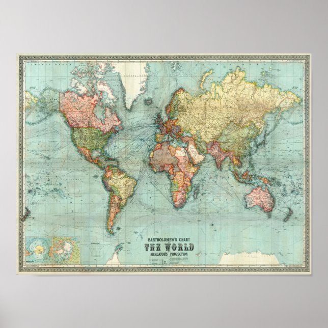 poster de mapa mundial (Frente)
