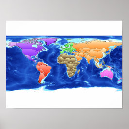 Pôster de Mapa Mundial Abstrato