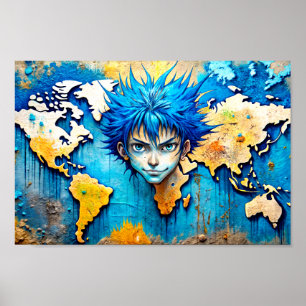 Poster de Mapa Mundial de Wall Art para Kis