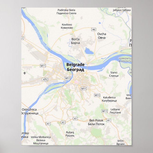 Pôster de Mapa Personalizado (Frente)