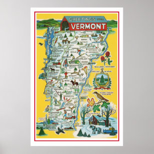 Poster de Mapa Vermont