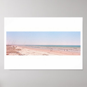 Poster de Marcha do Mar de Praia Azul, Rosa Pastel