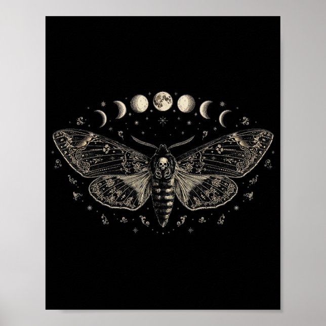 Poster de Mariposa Fases da Lua — Mariposa Caveira (Frente)