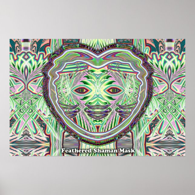 Poster de máscara Shaman de penas (Frente)