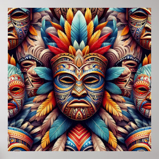 poster de máscara tiki
