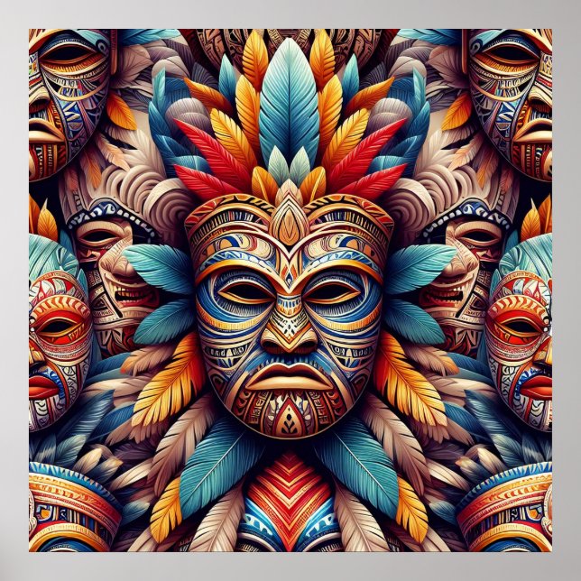 poster de máscara tiki (Frente)