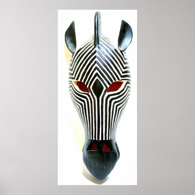 poster de máscara zebra africana (Frente)