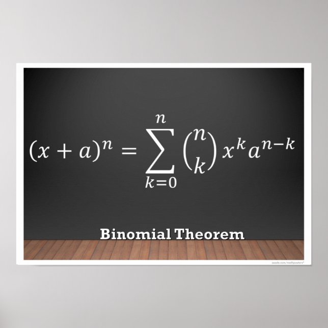 Poster de Matemática da Fórmula Teorema Binomial (Frente)