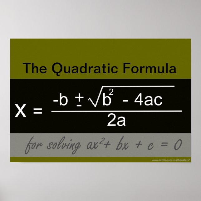 Poster de Matemática de Fórmula Quádrica (Frente)