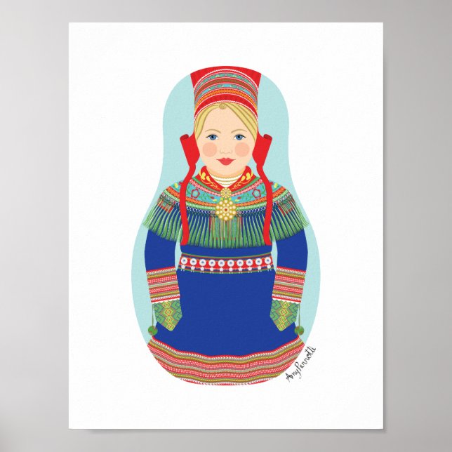 Poster de Matryoshka Sami (cabelo loiro) (Frente)