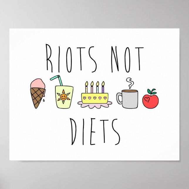 Poster de Matte de Riots Not Diets 24x24 (Frente)