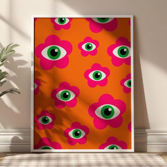Poster de Mau BOHO cor-de-laranja e rosa (Criador carregado)