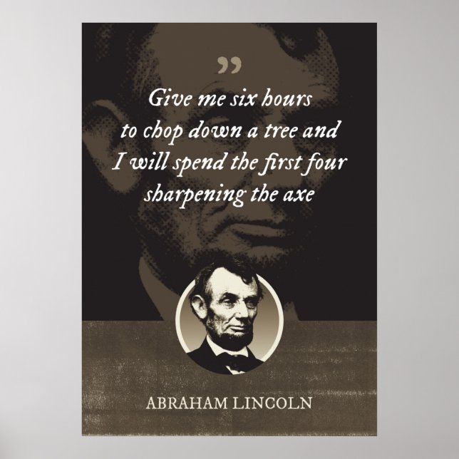 Poster Dê-me seis horas para cortar uma árvore (Frente)
