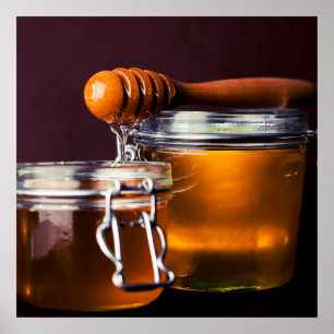 Poster de mel/cozinha de folha de foodie