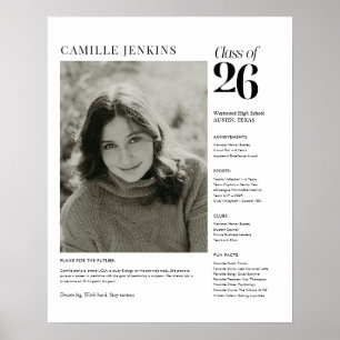 Poster de Memória de Foto de Formatura da Turma de