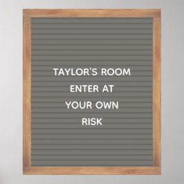 Poster de Mensagem Personalizada de Sinal de Conse