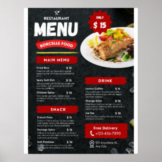 Poster de Menus comida