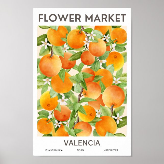 Poster de Mercado de Flores Coloridas Valencia (Frente)