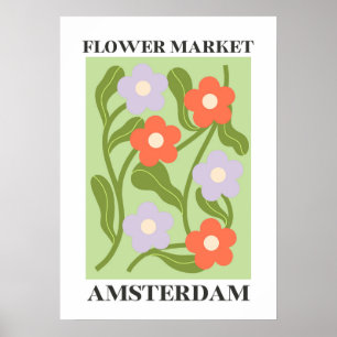 Poster de mercado de flores para decoração domésti