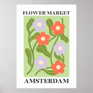 Poster de mercado de flores para decoração domésti